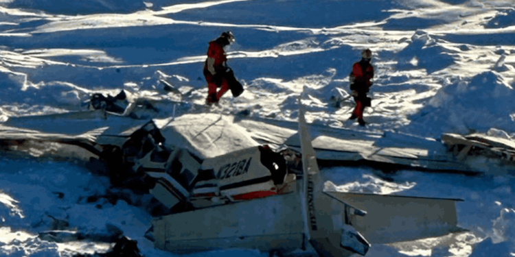 Pesawat Cessna Caravan yang hilang di Alaska, Amerika Serikat (AS), ditemukan jatuh di lautan es, Jumat (7/2/2025) waktu setempat. (foto/dok)