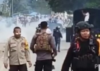 Demo Tolak MBG Ricuh di Papua Pegunungan, Polisi Bubarkan Aksi (foto/ist)