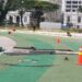 Garis pembatas di Lapangan Merdeka, Kota Medan sebagai tanda masih dalam perbaikan. (foto/ist)
