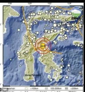 Gempa M4,0 Guncang Luwu Timur Sore Ini (foto/BMKG)
