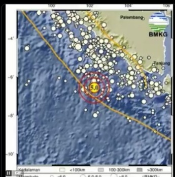 Gempa M5,0 Guncang Enggano Siang Ini (foto/BMKG)