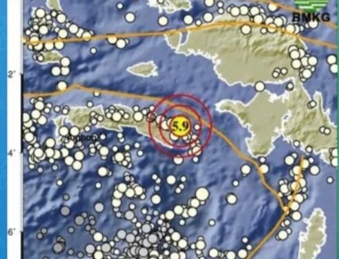 Gempa M5,9 Guncang Serambi Bagian Timur Pagi Ini (foto/BMKG)