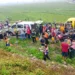 Proses evakusi jasad wanit yang tertabrak kereta api di Mojokerto (foto/dok)