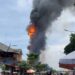 Kebakaran Landa Menara Masjid Agung Darussalam Bojonegoro (foto/ist)
