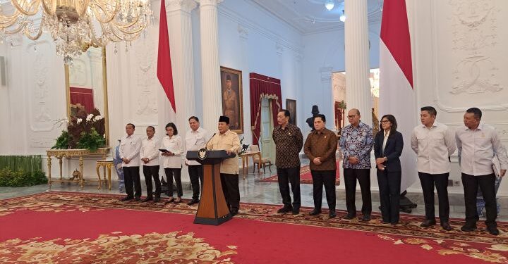 Presiden Prabowo Subianto ketika memberi keterangan di Istana Merdeka, Senin, 17 Februari 2025. (foto/dok)
