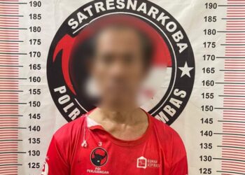 Satresnarkoba Polres Anambas mengamankan pelaku. (foto/dok)