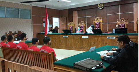 Sidang lanjutan kasus atas dugaan penggelapan barang bukti narkotika berjenis sabu yang menjerat lima mantan anggota Satresnarkoba Polresta Barelang kembali digelar di Pengadilan Negeri (PN) Batam, Kamis, 6 Februari 2025. (foto/ist)