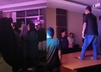 Viral di media sosial video sejumlah oknum aparatur sipil negara (ASN) berjoget hingga saweran di atas meja rapat dengan santainya. (foto/ist)