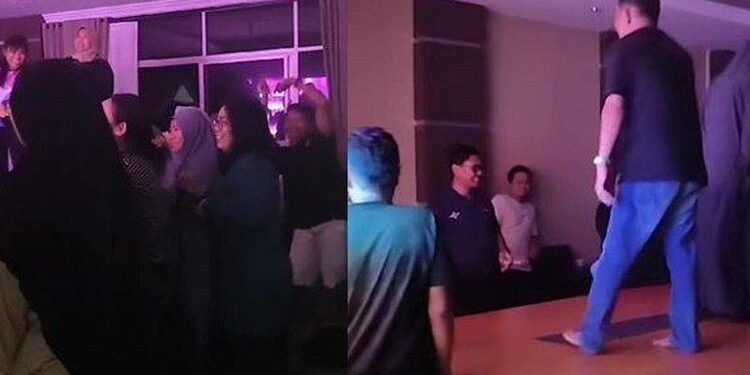 Viral di media sosial video sejumlah oknum aparatur sipil negara (ASN) berjoget hingga saweran di atas meja rapat dengan santainya. (foto/ist)