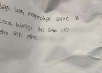 isi salah satu surat yang ditinggalkan oleh CMFK (foto/ist)