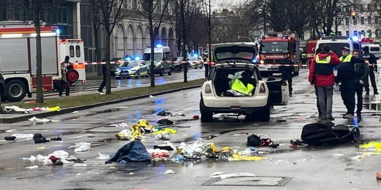 Imigran asal Afghanistan menabrakkan mobilnya ke arah kerumuman orang di Kota Munich, Jerman, Kamis (13/2/2025). (foto/dok)