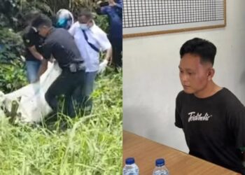 Seorang TNI yang diamankan atas kasus pembunuhan  agen penjual mobil bernama Hasfiani (35). (foto/ist)