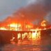 KM Lyyra mengangkut BBM hangus terbakar di perairab Pulau Subi. (foto/ist)