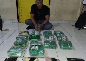 Residivis narkoba yang diamankan Polda Riau. (foto/Media Center Riau)