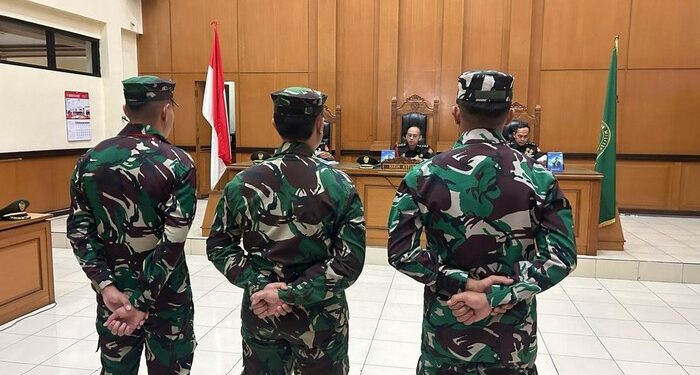 Sidang vonis prajurit TNI AL tembak bos rental mobil. (foto/dok)