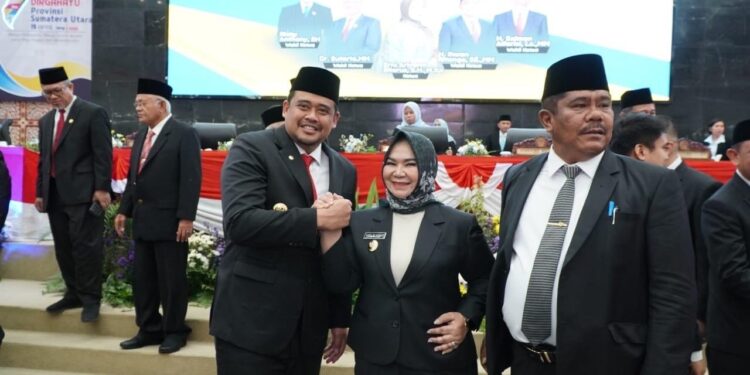 Gubernur Sumatera Utara, M. Bobby Afif Nasution, SE, MM  dan Wakil Bupati Langkat. (Foto/Diskominfo).