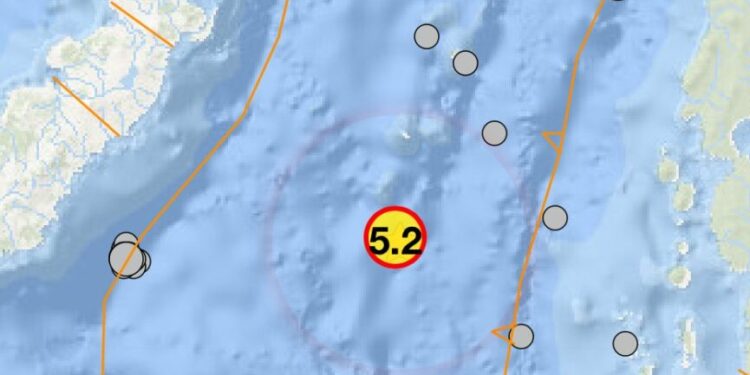 Peta lokasi gempa di ternate, Maluku Utara yang terjadi hari ini. (Foto/Net).