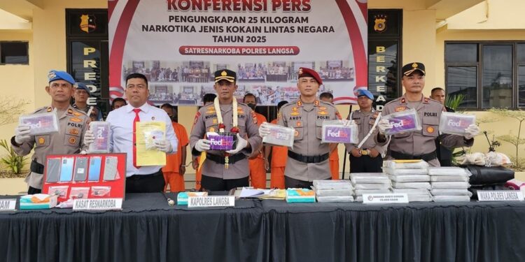 Barang bukti dan tersangka disita polres Langsa. (Foto.Dokumentasi).