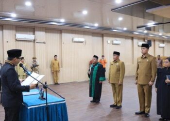 Wakil Walikota Binjai Hasanul Jihadi Lantik Dua Pejabat Eselon III. (Foto/Supriadi).