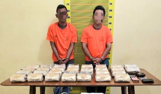 Dua pelaku jjaringan sindikat narkoba internasional yang berhasil di tangkap. (Foto/Dok).