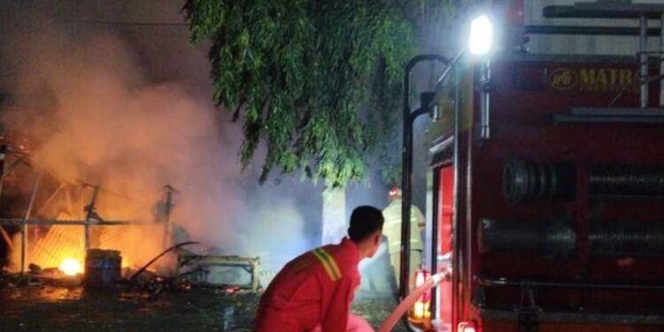 Pasar Cibinong Bogor Kebakaran Dipicu Gas Bocor. (Foto/Doc)