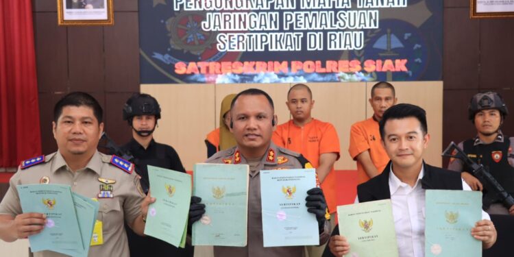 Polisi Bongkar Sindikat Pemalsuan Sertifikat Tanah di Siak Riau. (Foto/Doc)