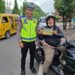 Subsatgas Preventif Polres Langkat Melaksanakan Penyuluhan Lalu Lintas. (Foto/JR Siahaan)