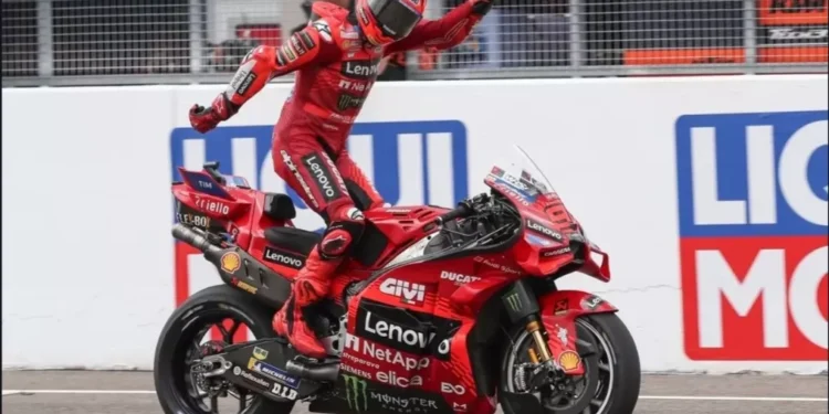 Marc Marquez Selebrasi Pacu Jalur usai Juara MotoGP Jerman. (Foto/Doc)