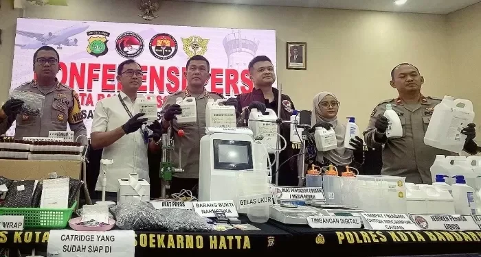 Polresta Bandara Soetta Ungkap Sindikat Produsen Vape Narkoba Internasional. (Foto/Doc)