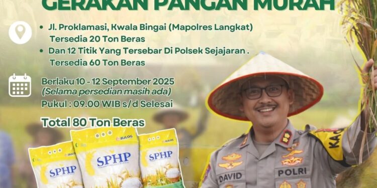 Polres Langkat Gelar Gerakan Pangan Murah untuk Masyarakat. (Foto/Doc)