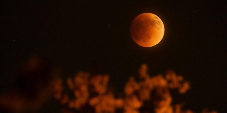 Ilustrasi gerhana bulan total. (FotoDoc)