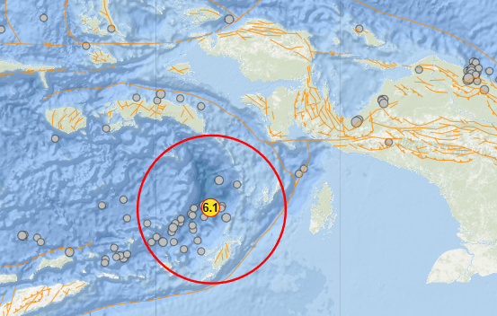 Gempa M 6,1 Guncang Maluku Tenggara. (Foto/BMKG)