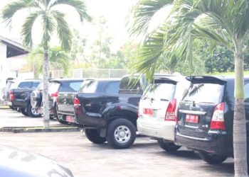 Mobil Dinas milik Pemerintah Kabupaten Asahan yang terparkir. (Foto/Dokumentasi).
