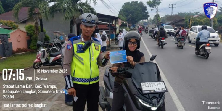Polres Langkat Intensifkan Sosialisasi Operasi Zebra Toba 2025 dengan Pendekatan Humanis. (Foto/JR Siahaan)
