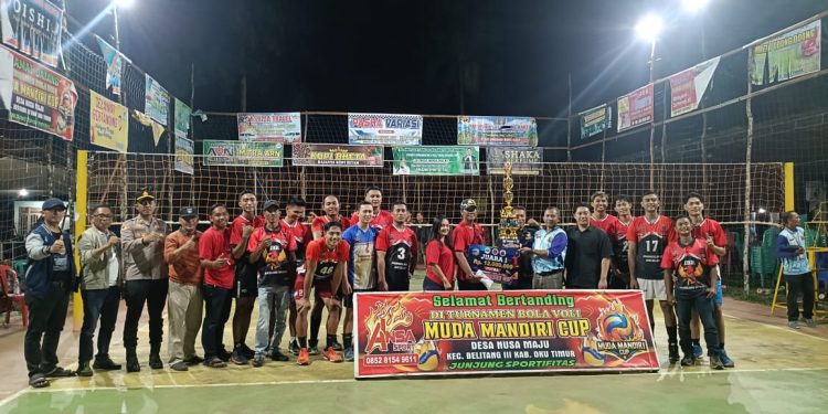 Polsek Belitang III Bersama TNI dan Pemcam Sukses Amankan Grand Final Muda Mandiri Cup 2025. (Foto/Yesi)