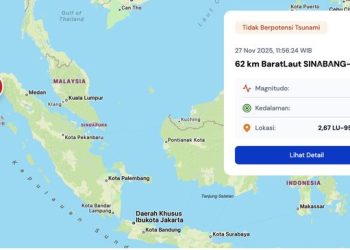 Gempa Magnitudo 6,4 Guncang Sinabang Aceh. (Foto/Doc)