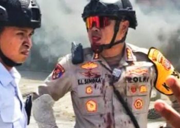 Kapolresta Kendari Terluka saat Terjadi Bentrokan Tolak Konstatering Tanah. (Foto/Doc)