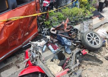 Kecelakaan Maut di Prambanan Sleman: KA Bangunkarta Tabrak Mobil dan Dua Motor, Tiga Tewas. (Foto/Doc)