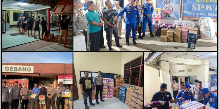 Polres Langkat Salurkan Bantuan Sosial bagi Warga Terdampak Banjir. (Foto/JR Siahaan)