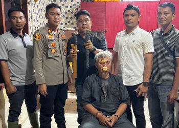 Polsek Padang Tualang Amankan Terduga Pelaku Pembunuhan di Desa Buluh Telang. (Foto/JR Siahaan)