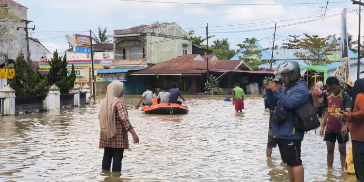 Kondisi Banjir di Langkat. (Foto/Doc)