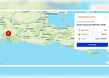Gempa Magnitudo 5,5 Guncang Pacitan. (Foto/Doc)