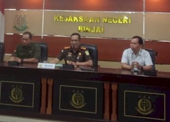 Suasana konfrensi pers di Kejaksaan Negeri (Kejari) Kota Binjai. (Foto/Doc).