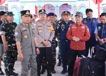 Bupati Dan Forkopimda Meranti Tinjau Arus Mudik Lebaran 1447 H di Pelabuhan Tanjung Harapan. (Foto/Dokumentasi).