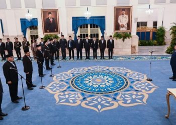 Presiden Prabowo Subianto Lantik Enam Pejabat Baru Kabinet di Istana Negara. (Foto/nnet).