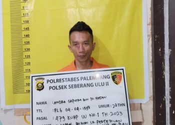 Polda Sumsel Tangkap Pelaku Jambret Terhadap Seorang Perempuan di Jalan Mega Mendung Palembang. (Foto/Humas).