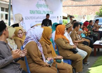 Kapten Sutio Hadiri Launching Program Bedah Rumah di Kabupaten Tulang Bawang. (Foto/Maria).