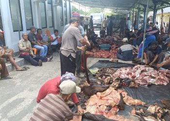 Madjid AL-ILHAM Desa Pakning Asal Laksanakan Qurban Hewan. (Foto/Darwis).