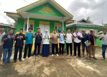BWI Lingga Gandeng BPN dan KUA Ukur Tanah Wakaf Rumah Ibadah. (Foto/Handoyo).