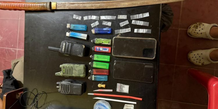 Polsek Tanjung Pura Gagalkan Peredaran Sabu Dan Mengamankan Berbagai Barang Bukti. (Foto/Jhon).
